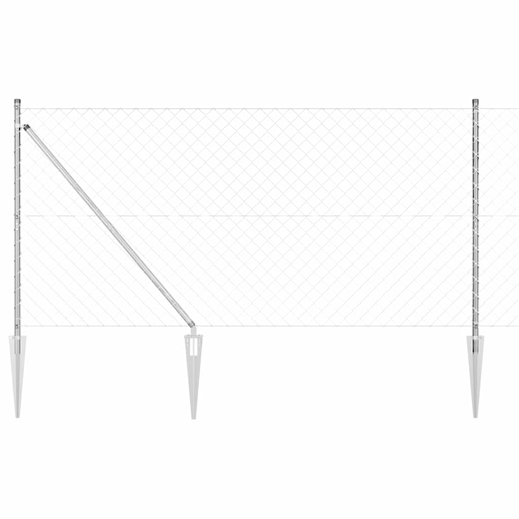Zaunpfosten Silber 10 X 1,4 M (60 X 60 Mm Netz) Stahl