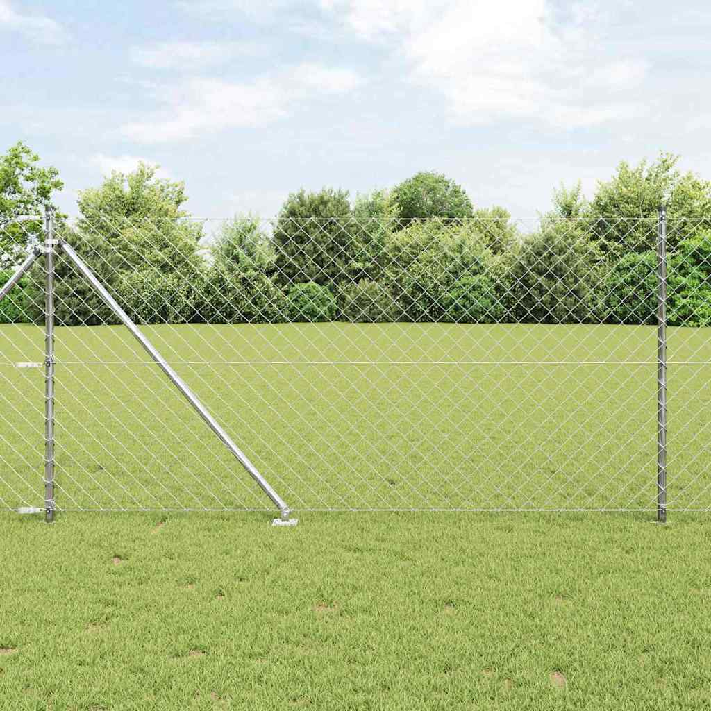Zaunpfosten Silber 25 X 1 M (60 X 60 Mm Maschen) Stahl