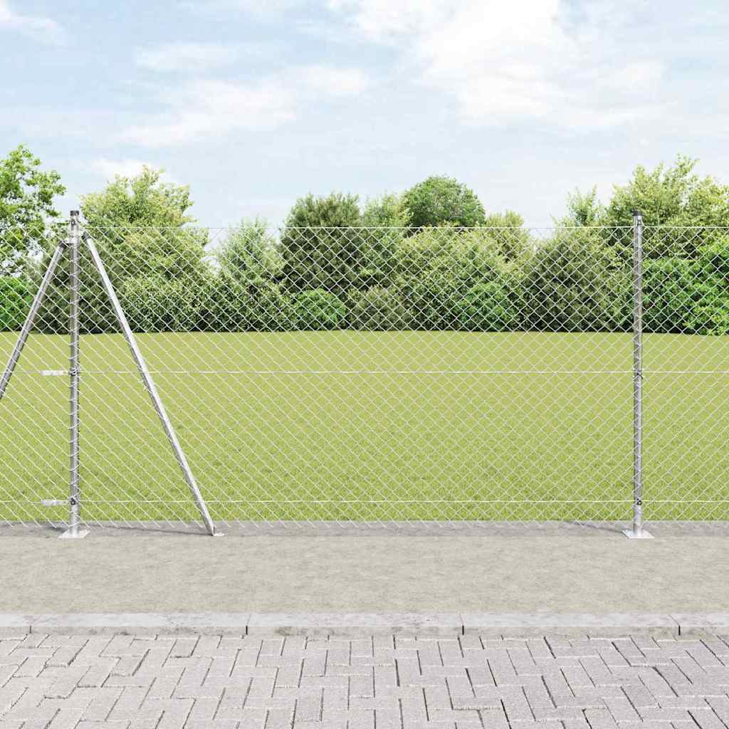 Zaunpfosten Silber 25 X 1,2 M (60 X 60 Mm Netz) Stahl