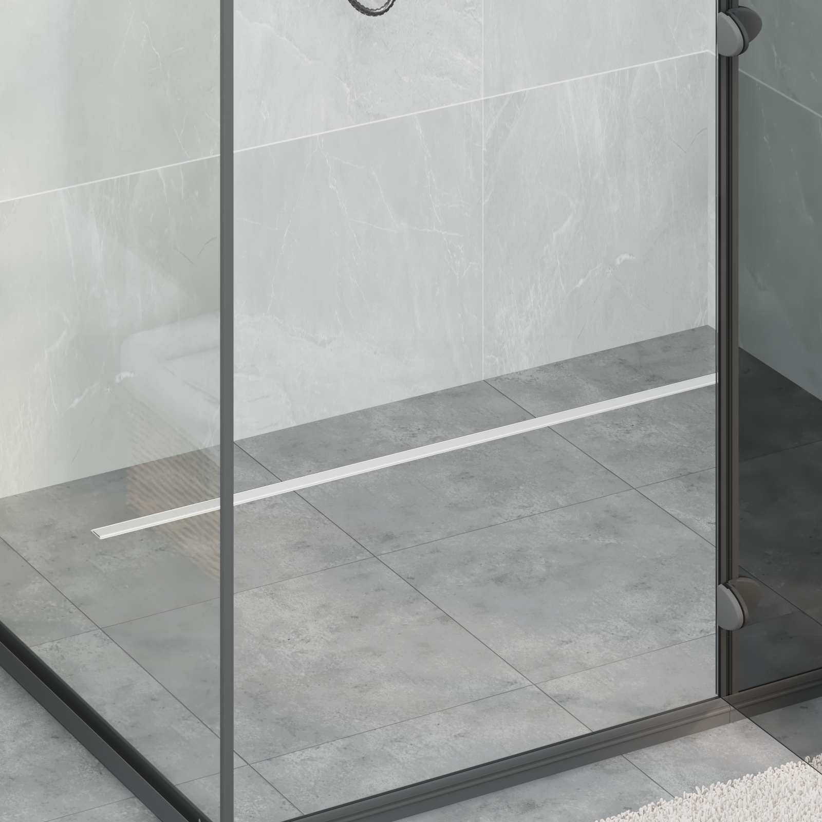360° Duschablauf Mit Slim Modell Silber 100 Cm Edelstahl 304