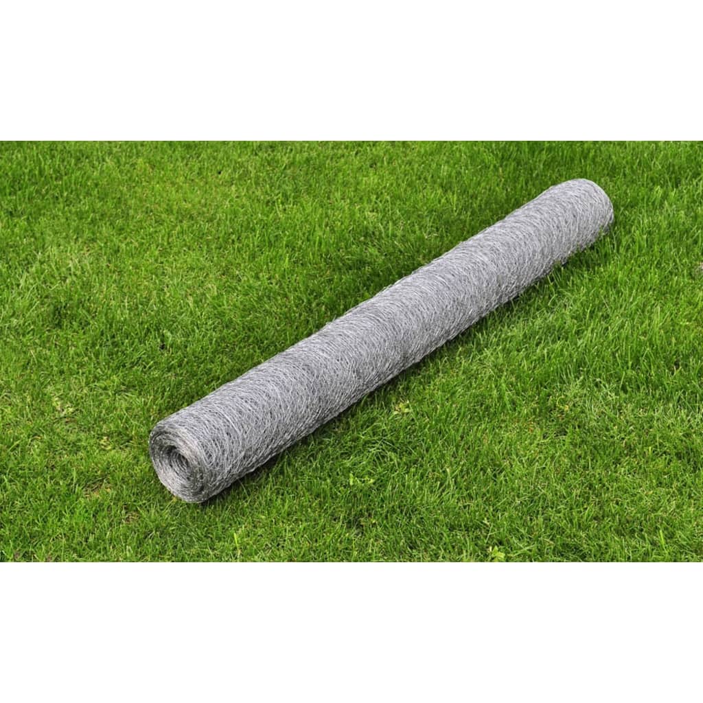 Maschendraht Verzinkter Stahl 25×0,5 M Silbern