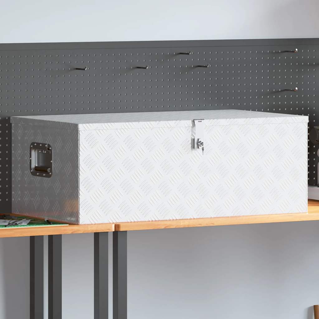 Aufbewahrungsbox Silbern 100x55x37 Cm Aluminium