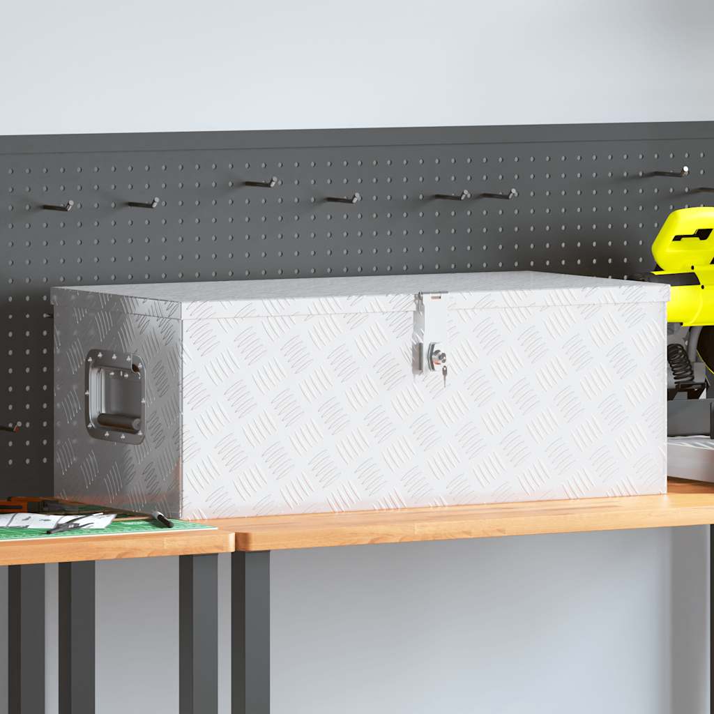 Aufbewahrungsbox Silbern 80x39x30 Cm Aluminium