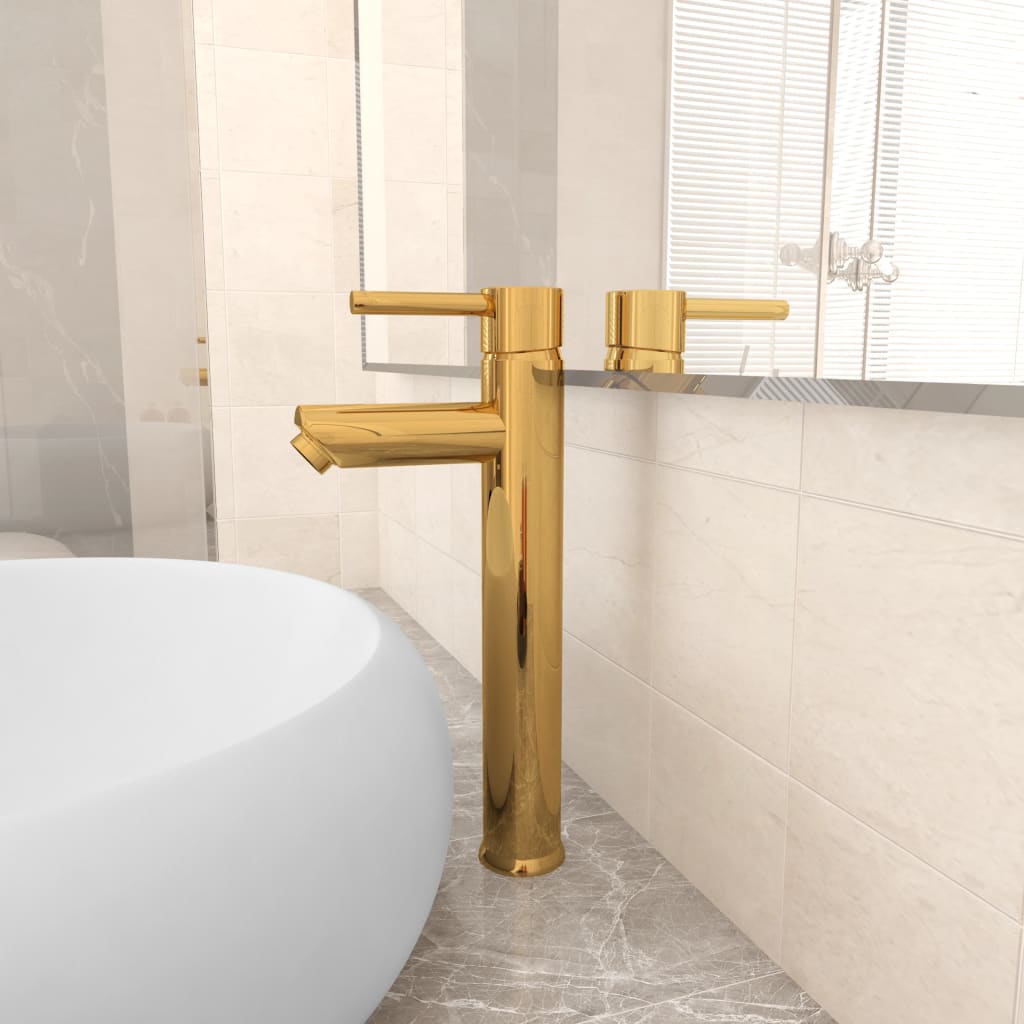 Badezimmer Mischbatterie Golden 12x30 Cm