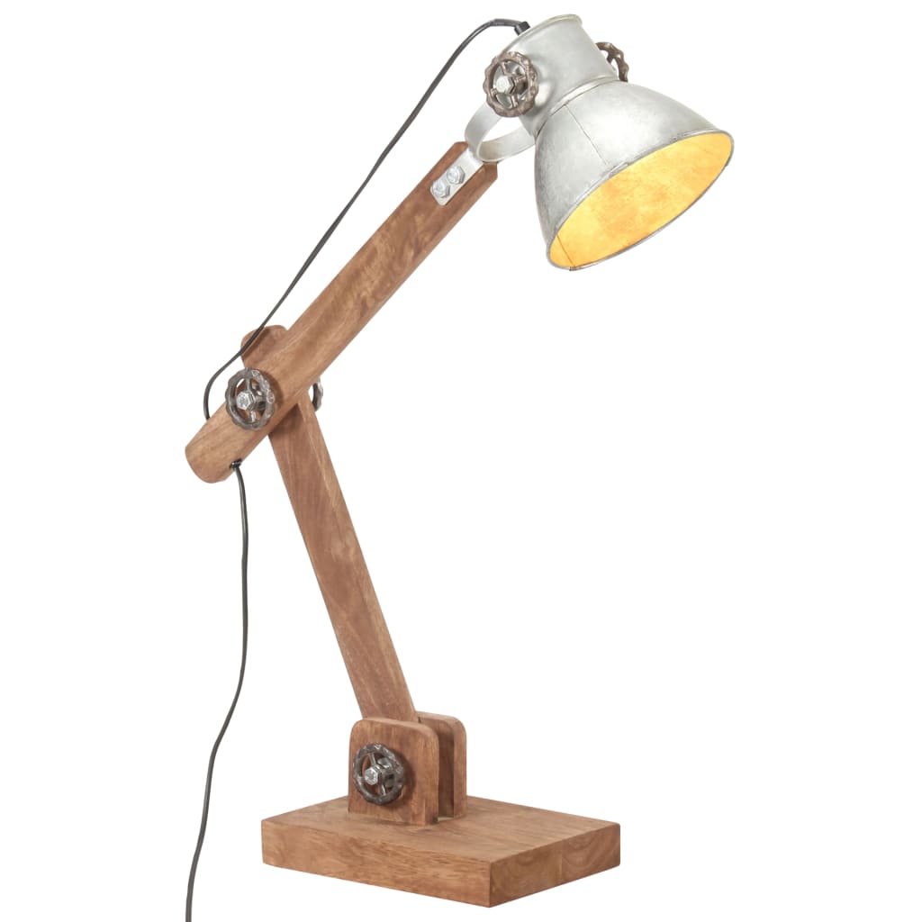 Schreibtischlampe Industriestil Silbern Rund 58x18x90 Cm E27