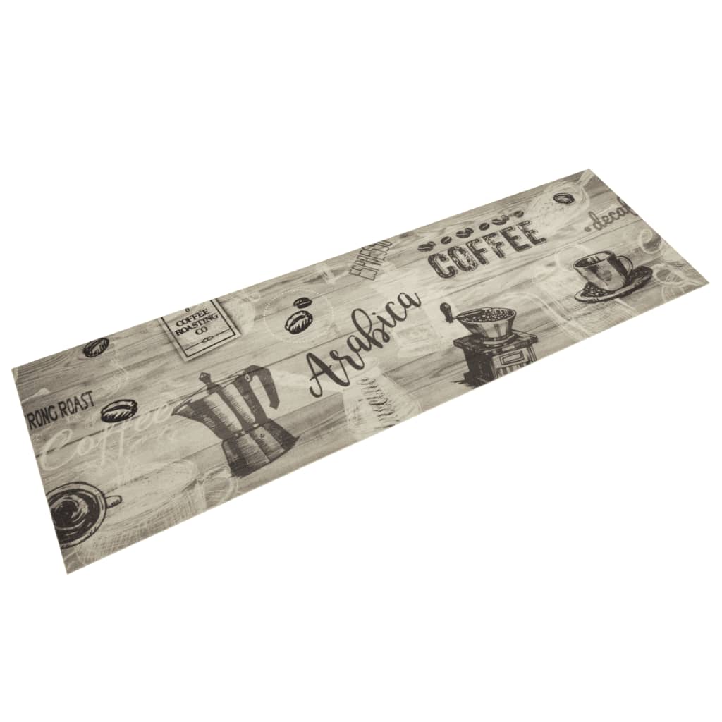 Küchenteppich Waschbar Kaffee Grau 45x150 Cm Samt