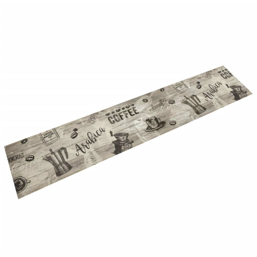 Küchenteppich Waschbar Kaffee Grau 60x300 Cm Samt