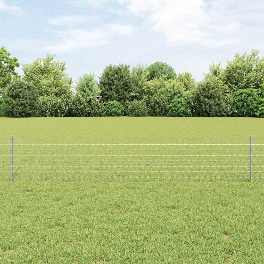 Zaunpfosten 11 Pcs Silber 40 Cm Stahl