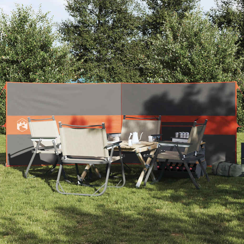 Camping-windschutz Grau Und Orange 344x120 Cm Wasserdicht