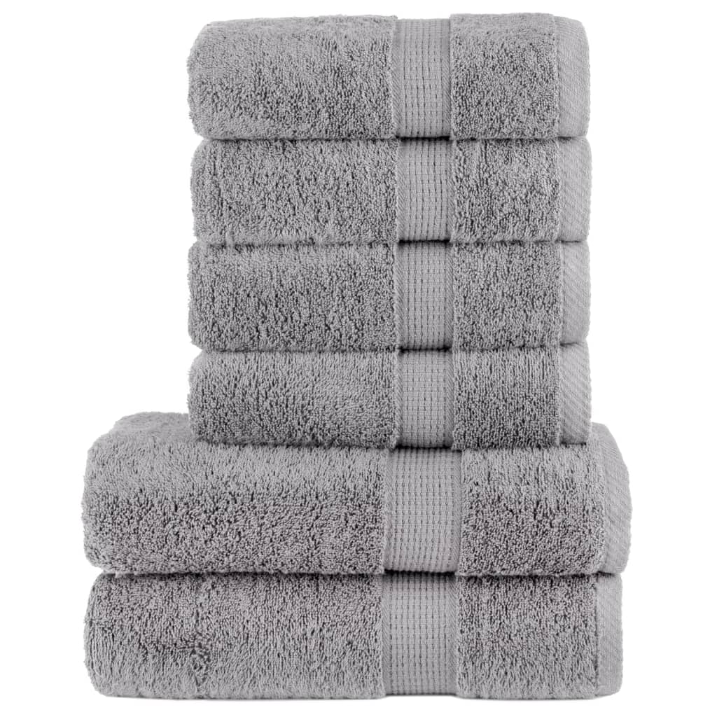 6 Tlg. Premium-handtuch-set Solund Grau 600 G/m²