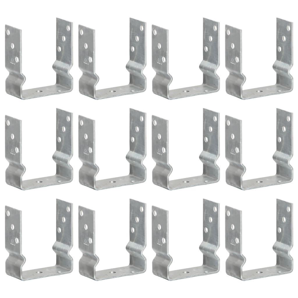 Pfostenträger 12 Stk. Silbern 12x6x15 Cm Verzinkter Stahl
