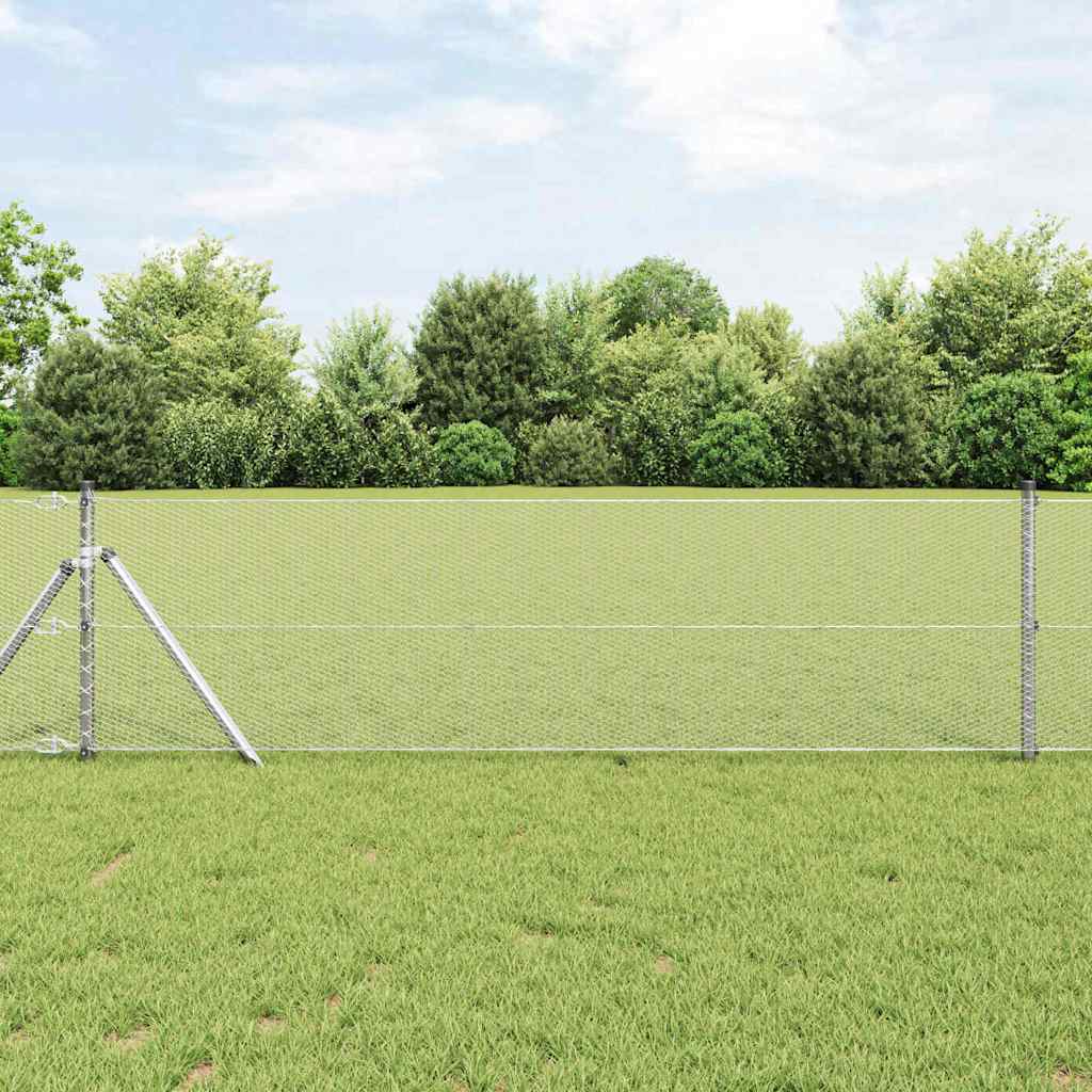 Zaunpfosten Silber 10 X 0,6 M (13 Mm Maschen) Stahl