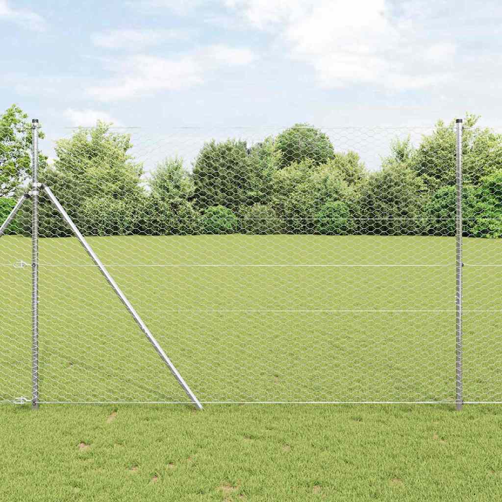 Zaunpfosten Silber 100 X 1,6 M (36 Mm Maschen) Stahl