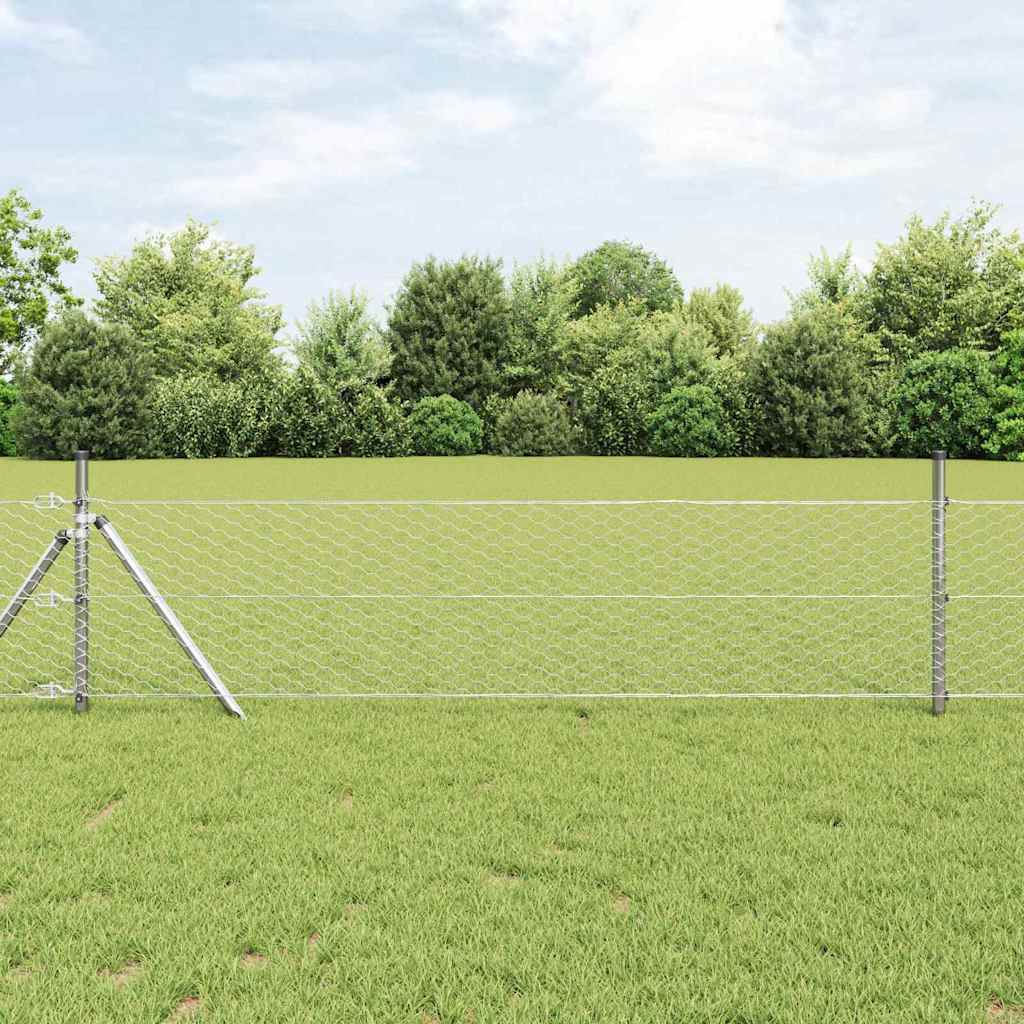 Zaunpfosten Silber 50 X 0,4 M (36 Mm Maschen) Stahl