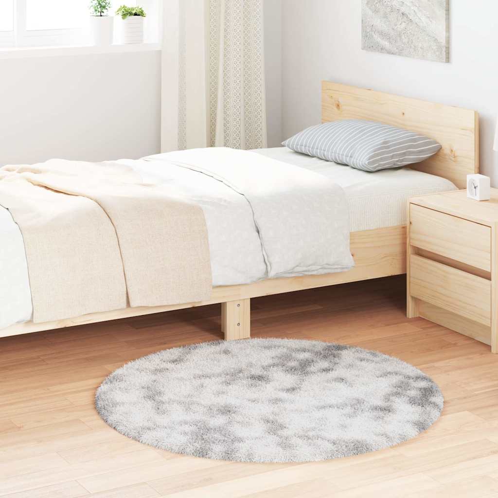 Teppich Shaggy Hochflor Navarra Silbergrau 100x100 Cm Polyester