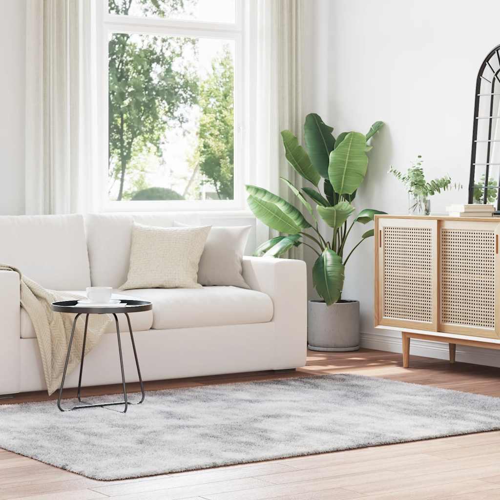 Teppich Shaggy Hochflor Navarra Silbergrau 160x230 Cm Polyester