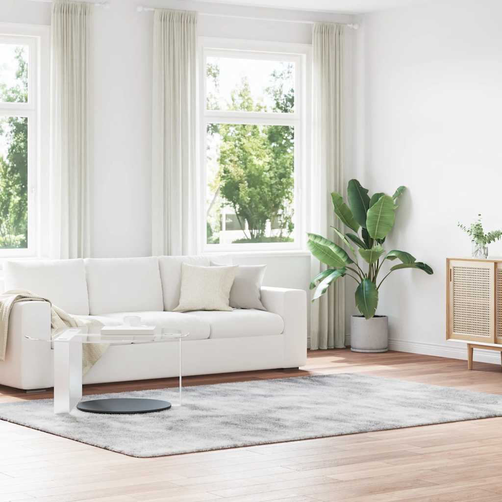 Teppich Shaggy Hochflor Navarra Silbergrau 200x290 Cm Polyester