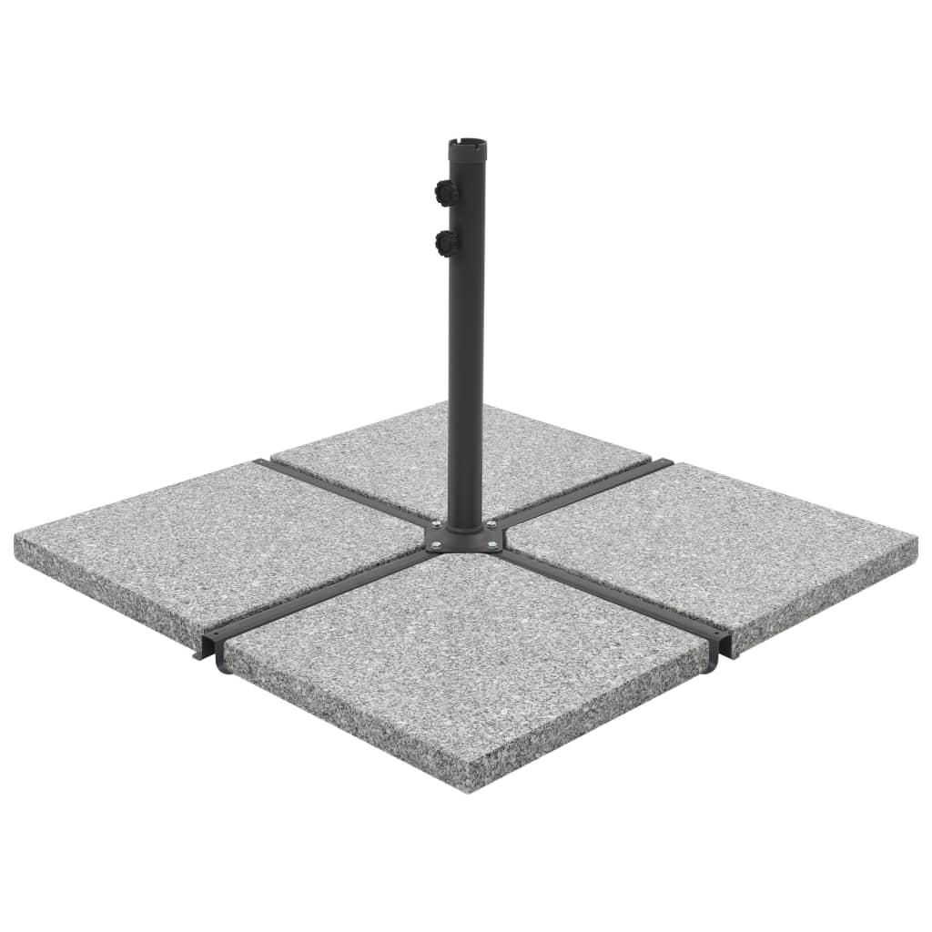 Schirm-gewichtsplatten 4 Stk. Quadratisch Grau Granit 100 Kg