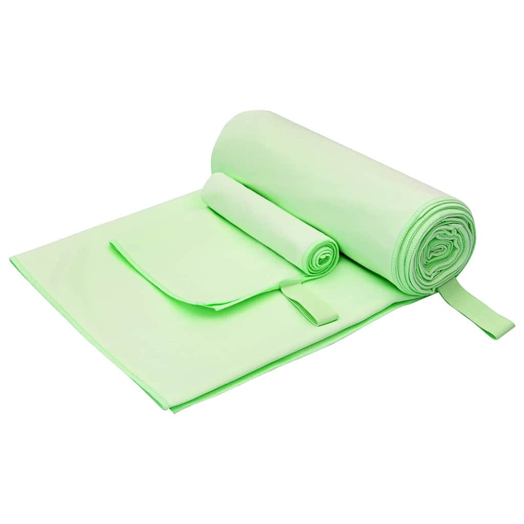 Sporthandtuch Set 2 Pcs Grün Stoff