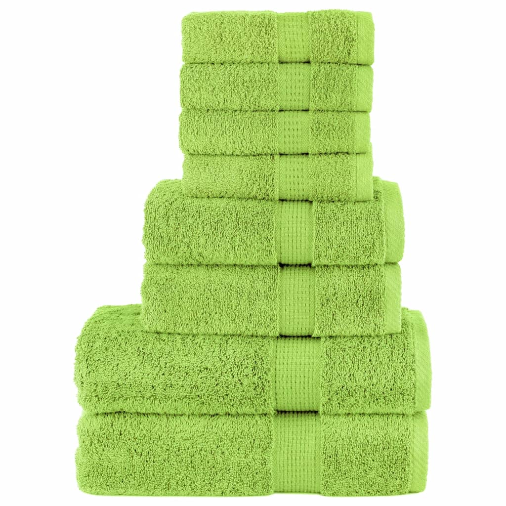 8 Tlg. Premium-handtuch-set Solund Apfelgrün 600 G/m²