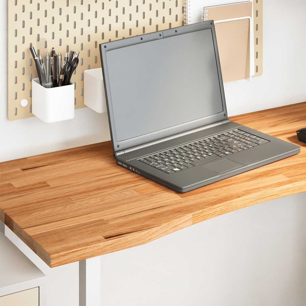 Schreibtischplatte Hellbraun 120x50x2,5 Cm Massivholz Eiche