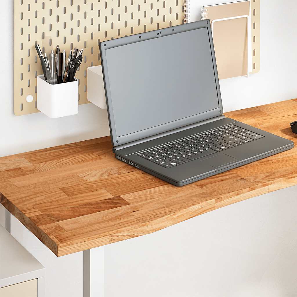 Schreibtischplatte Hellbraun 140x50x2,5 Cm Massivholz Eiche