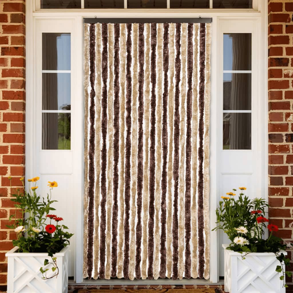 Insektenschutz-vorhang Beige Und Hellbraun 90x220 Cm Chenille