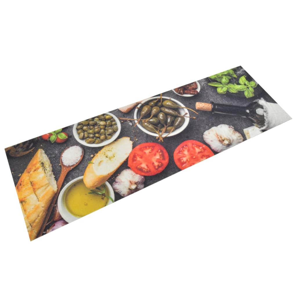 Küchenteppich Waschbar Wein & Essen 60x180 Cm Samt