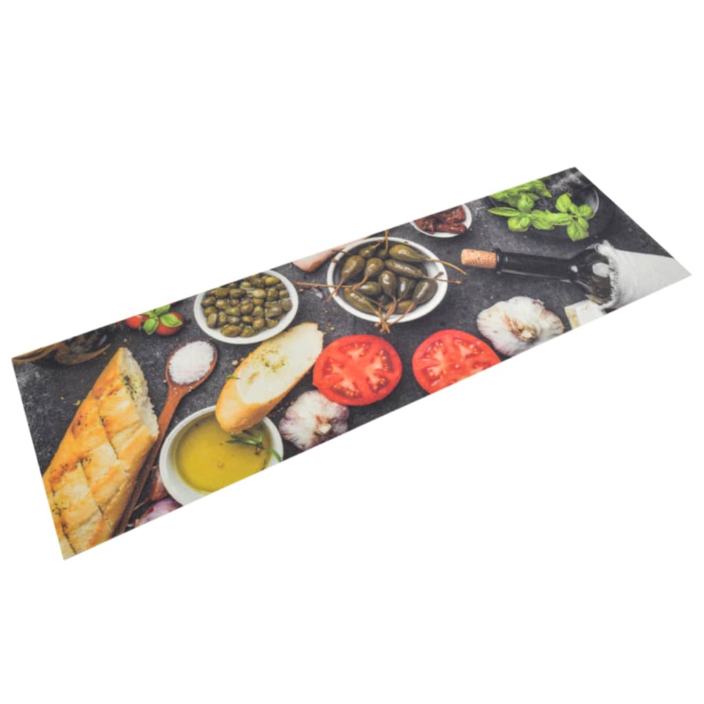 Küchenteppich Waschbar Wein & Essen 45x150 Cm Samt