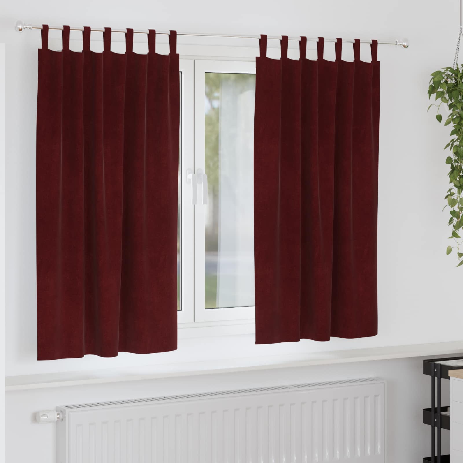 Verdunkelungsvorhänge 2 Pcs Weinrot 140 X 175 Cm Samt