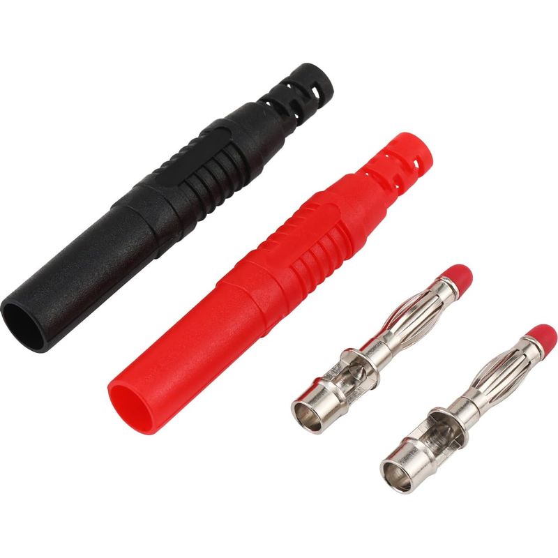 Stück 4 Mm Isolierte Bananenstecker Und -buchsen, Männliche Und Weibliche Sichere Lötbare Bananenstecker Für Multimeter-messleitungen