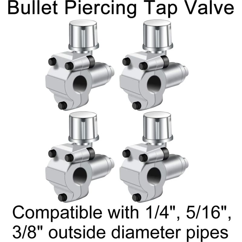 4-teiliges Bpv-31 Bohrventil-set Für Kühlschrankarmaturen, Kompatibel Mit Schläuchen Mit 1/4", 5/16" Und 3/8" Außendurchmesser Für Klimaanlagen Und Hlk-systeme