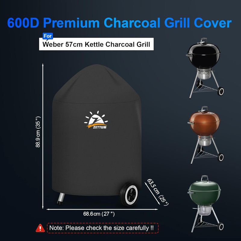 Weber 57cm Grillabdeckung - Wasserdicht Für Holzkohlegrills