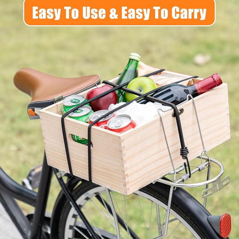 10 Stück Elastische Bungee-seile Mit Haken, Schwarzes Gummiseil, Hochbelastbare Spanngurte, Befestigungsseile Für Planen, Gepäckträger, Fahrräder, Motorräder, Dachträger, Autos, Zelte, Camping (30/60/
