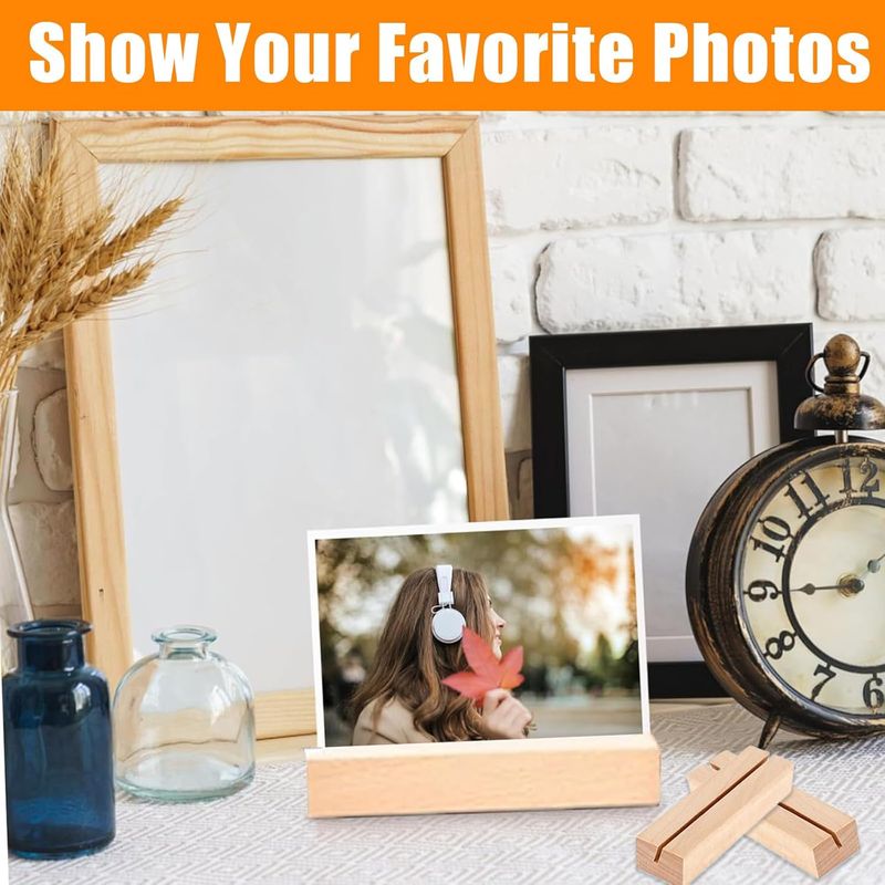 20 Stück Hölzerne Kartenhalter, 10 X 3 X 2 Cm Fotohalter Für Die Heimdekoration, Tischmenühalter Aus Buchenholz, Nummernkartenhalter Für Bankette, Partys, Hochzeiten, Restaurants, Konferenzen (3 Mm Sc