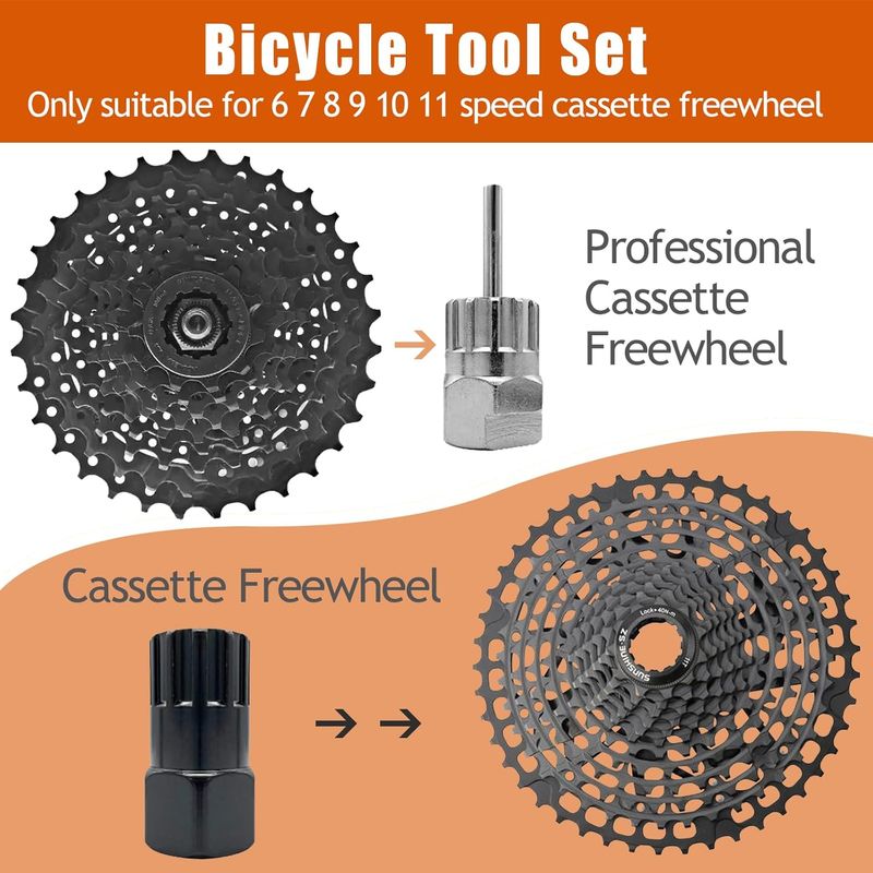3-teiliges Fahrradketten-reparaturset Für 6-, 7-, 8-, 9-, 10- Und 11-fach-kassetten, Ritzel-abzieher-set, Professionelles Werkzeug Zum Abziehen Von Fahrradkassetten, Kurbelabzieher