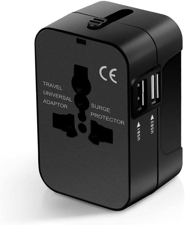Preis Multi – Konverter Mit 2 Usb-anschlüssen Für Den Import Mit Ihnen, Unverzichtbar Für Reisen Nach Draußen (schwarz) – 1 Stück