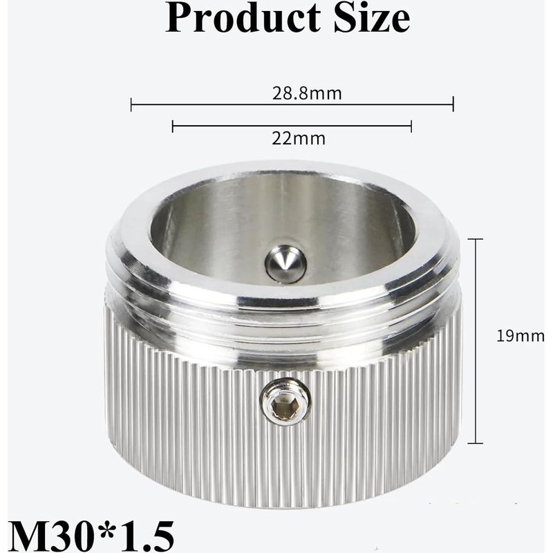 Satz Mit 4 Ra/rav/ravl M30 × 1,5-304 Edelstahl-heizkörperthermostatadaptern – Präzise, Auslaufsichere Schnappbefestigung – Inkl. Innensechskantschlüssel (22 Mm Innendurchmesser)