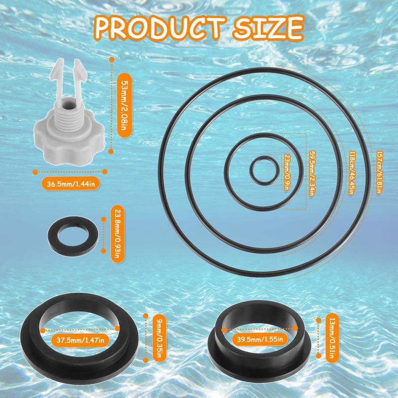Intex Sandfilterpumpen-reparaturset Mit Ersatzteilen, Poolzubehör Inklusive 1 Luftablassventil, 11 O-ringen, Ersatzteile 25013
