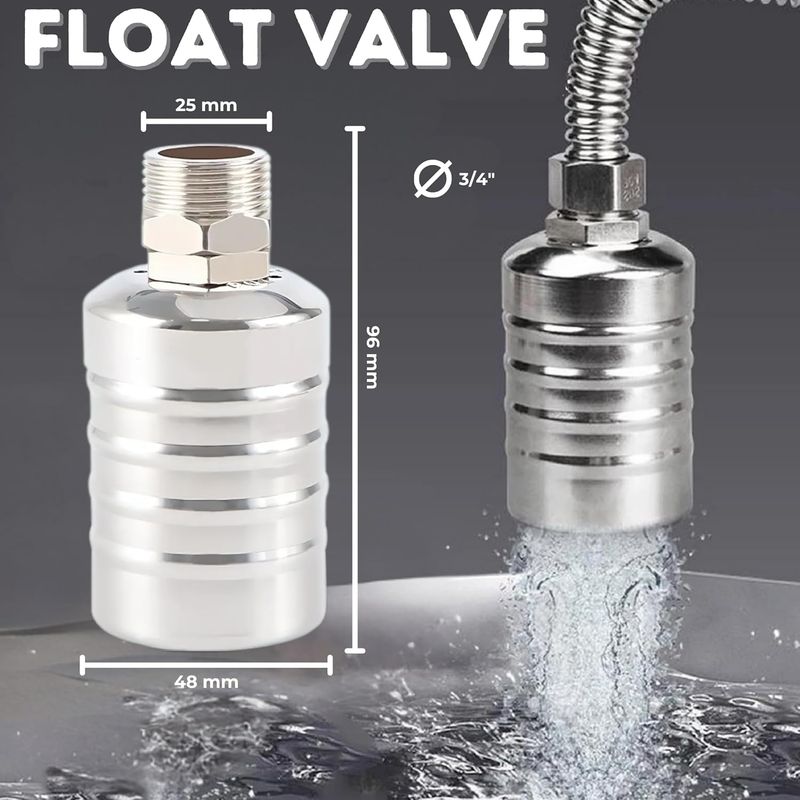 Automatisches Schwimmerventil, 3/4-zoll-anschluss Oben. Wasserstandsregelventil Für Schwimmbecken Und Wassertanks. Automatisches Füllventil. Edelstahl 304.