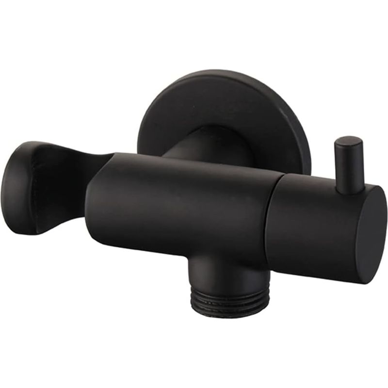 Designer-wc-/bidet-duschset In Mattschwarz – Komplettes Set Aus Massivem Messing Mit Integriertem Absperrventil, Wandhalterung Und 120 Cm Schlauch – Nur Für Kaltwasser