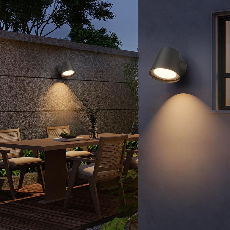 12-w-led-wandleuchte Für Den Innen- Und Außenbereich, Moderne Außenwandleuchte, Wasserdicht (ip65), Wandleuchte Aus Aluminium Und Polycarbonat, Für Garten, Balkon Und Eingangsbereich, Warmweißes Licht
