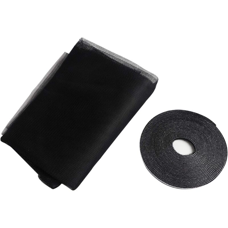 Fenster-moskitonetz 130 X 150 Cm – Insektenschutzgitter Aus Nylon – Selbstklebender Streifen, Einfache Montage – Optimierter Schutz (schwarz)