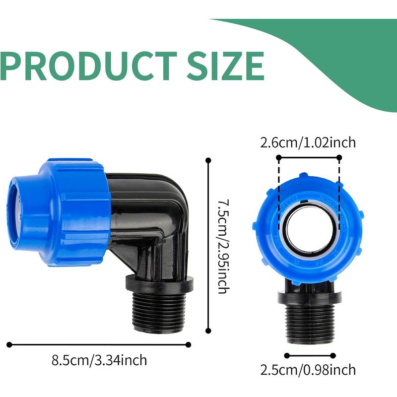 90-grad-winkelstück 25 Mm X 3/4" Außengewinde: Verbindungsstück Zum Anschluss An Das Rohrende, 25 Mm X 3/4", Quick&easy-verbindungstechnik, Selbstdichtende Gewindeverbindung (4 Stück)