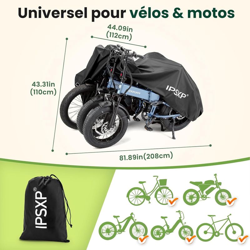 Fahrradabdeckung Für Den Außenbereich Mit Schlosslöchern, Für Mountainbikes Bis 29 Zoll, Motorräder, Rennräder, Elektroroller, Für 1-3 Fahrräder