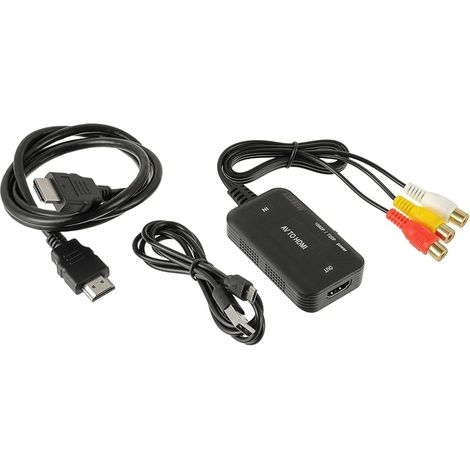 Rca-zu-hdmi-konverter Av-zu-hdmi-adapter 1080p Pal/ntsc-kabelsignalwandler Für N64, Snes, Ps1, Ps2, Ps3, Xbox, Vhs-videorecorder, Dvd-player
