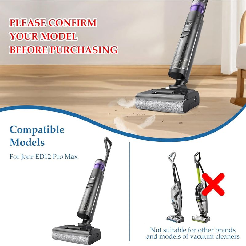 Rotierende Bürste + Filter Ersatzteile Für Jonr Ed12 Pro Max Nass- Und Trockensauger, 2 Walzenbürsten + 2 Hepa-filter + 1 Reinigungsbürste