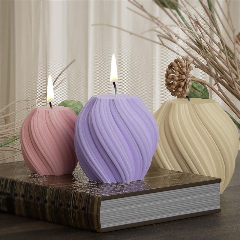 Silikon-kerzenform, 3er-set 3d-spiralkerzenformen, Wachs- Und Dochtformen, Antihaft-schokoladenbackformen, Für Duftkerzen, Seife, Pudding