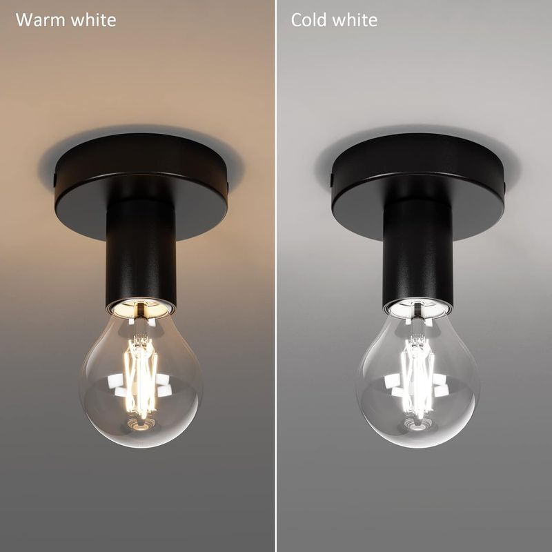 2 Stück E27 Retro-industrie-deckenleuchten, Max. 40 W, Schwarze Metall-deckenlampen, Vintage-deckenstrahler Für Wohnzimmer, Schlafzimmer, Küche, Flur, Leuchtmittel Nicht Enthalten