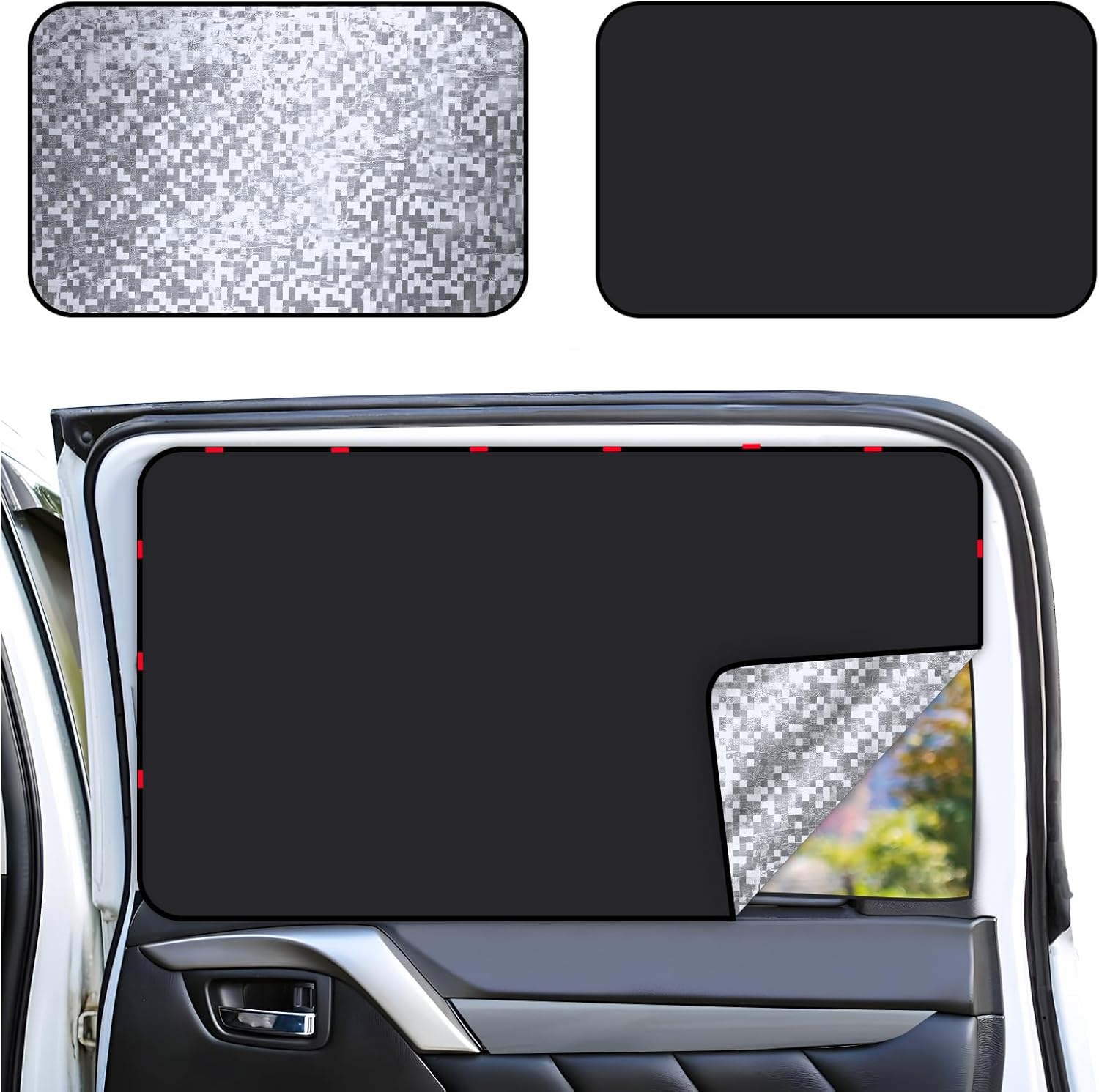 Auto-sonnenschutz – Auto-vorhang Zum Schutz Vor Uv-strahlung Und Hitze, Magnetisch, Für Seitenfenster, 2 Stück